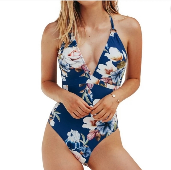 Cupshe Other - Cupshe Floral Plunge Front One Piece Swimsuit - XL
